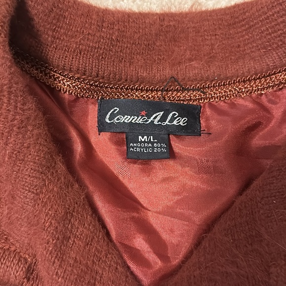 Vintage Connie A Lee very soft 80% Angora cardigan with pockets M/L - Picture 3 of 11